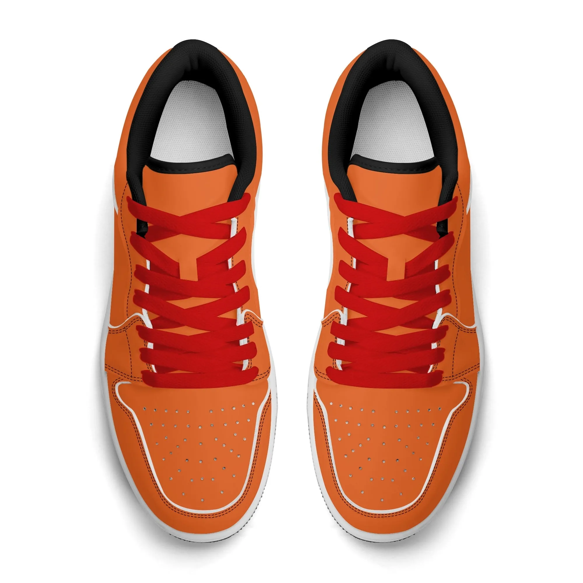 Orange Low Top Leder Sneaker für Herren