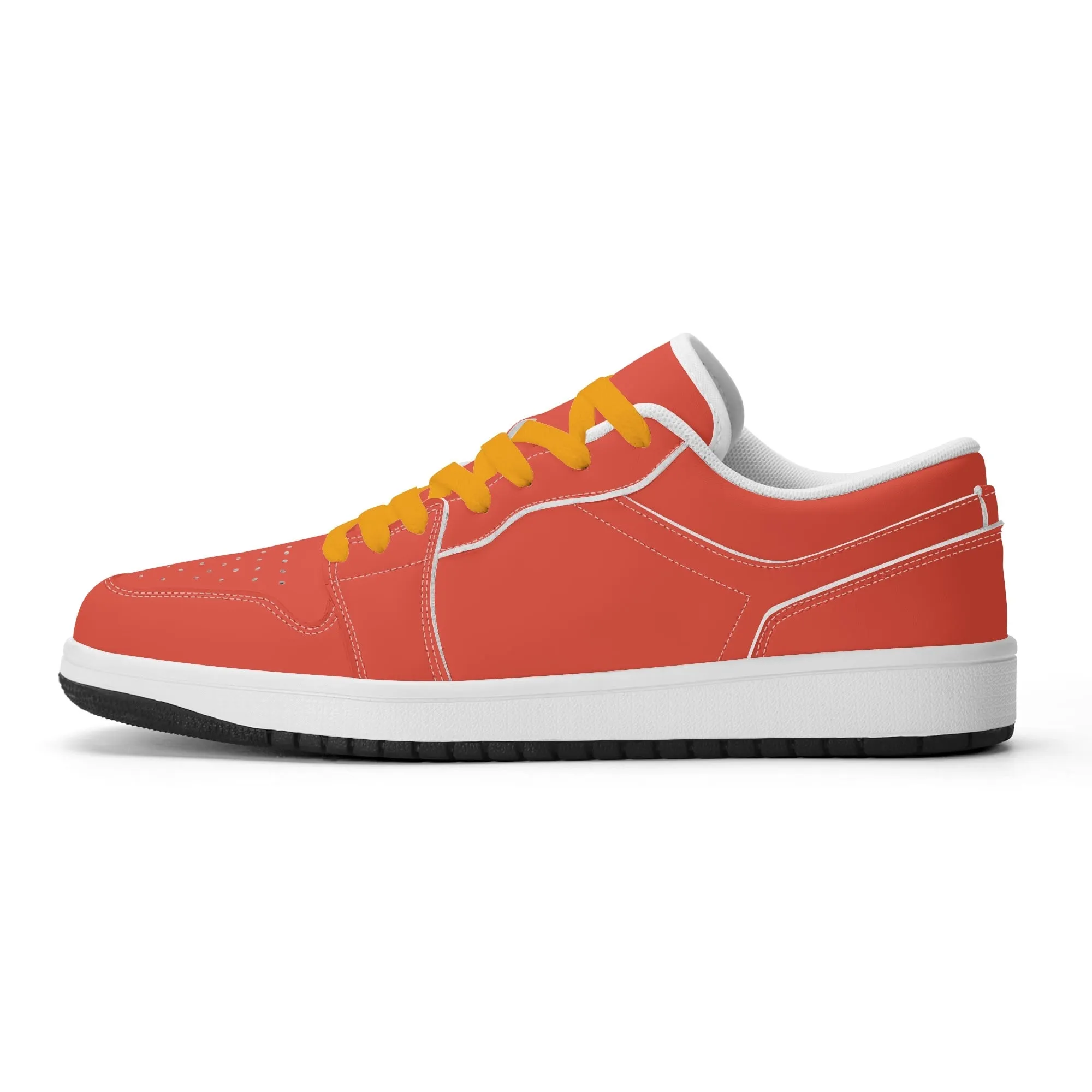 Orange Red Low Top Leder Sneaker für Herren