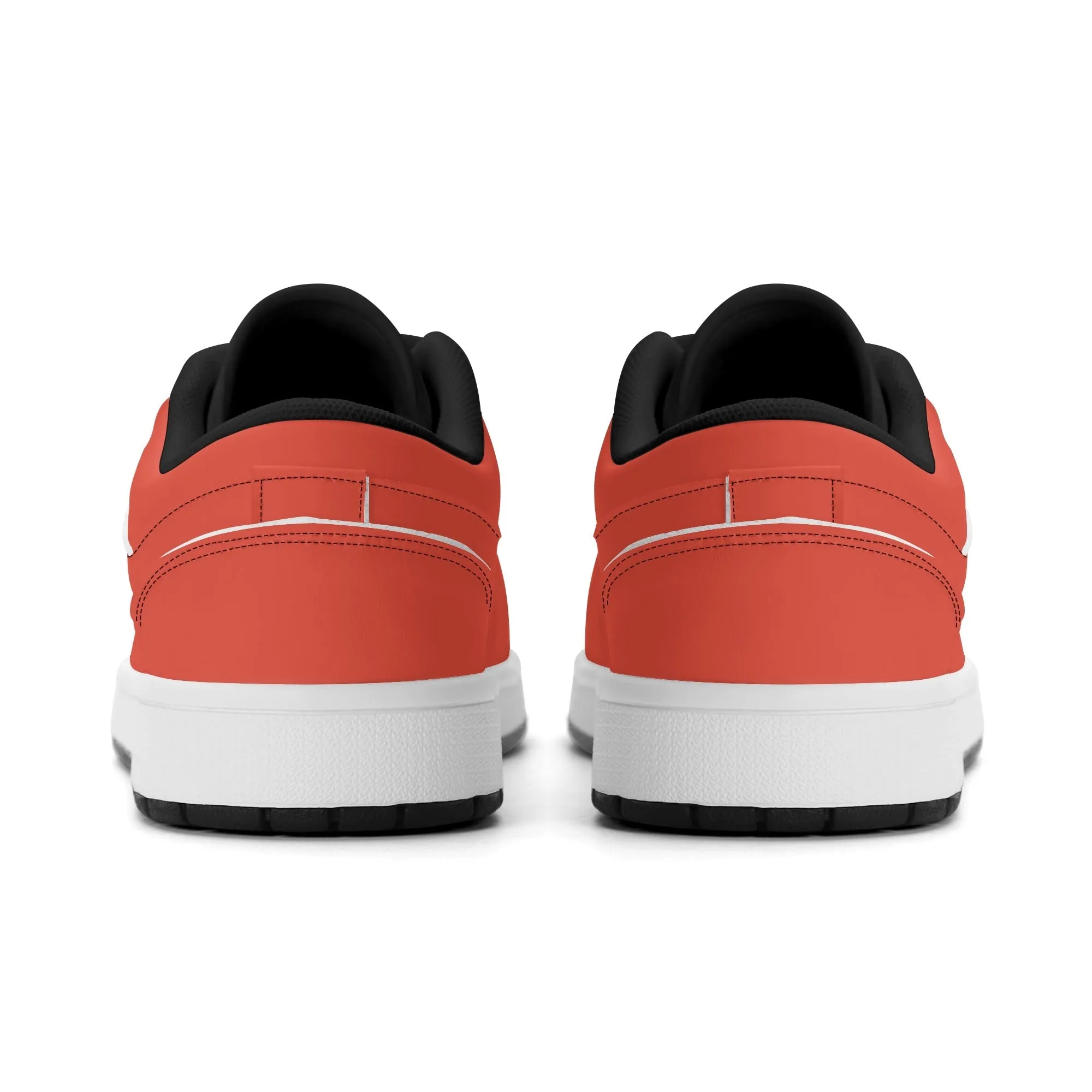Orange Red Low Top Leder Sneaker für Herren