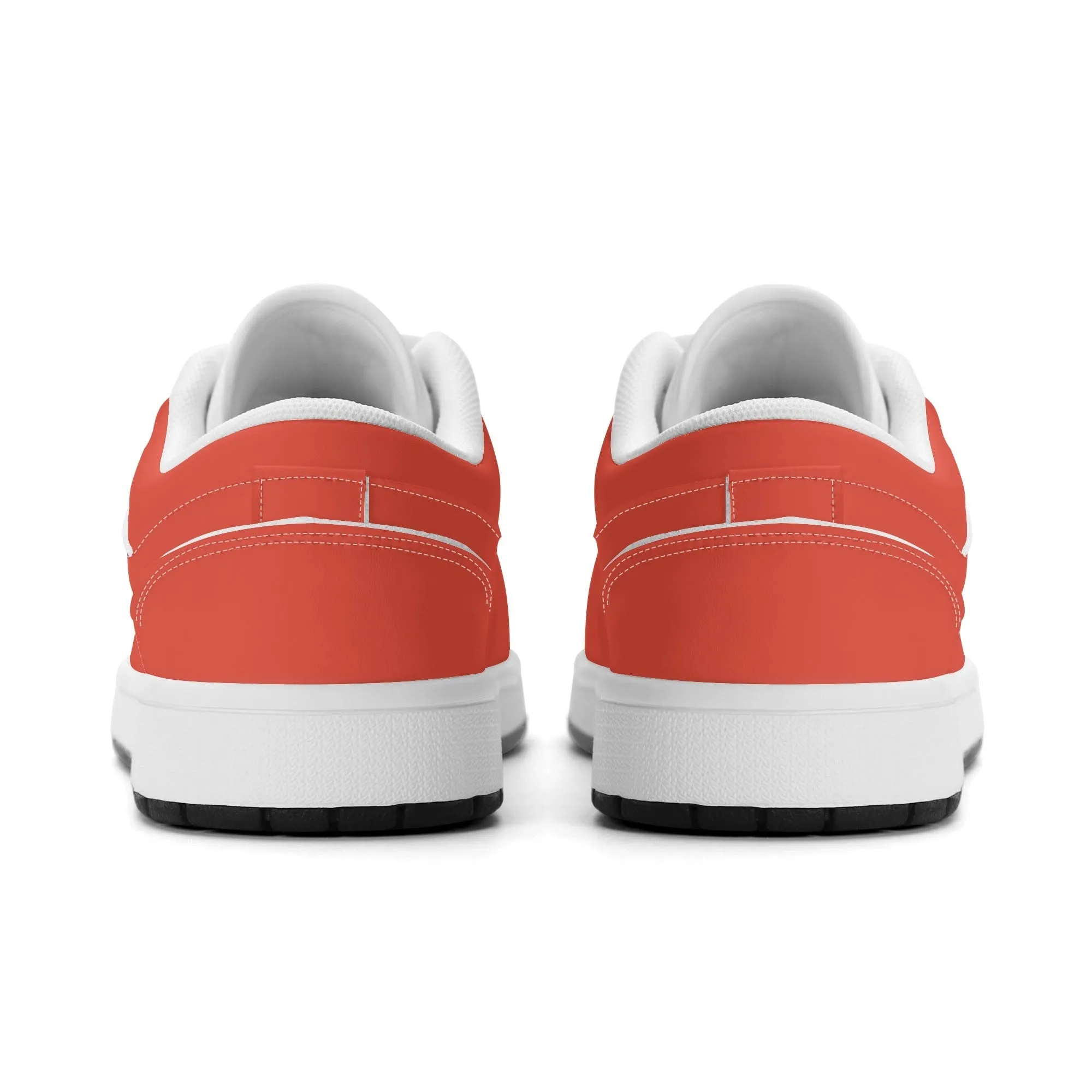 Orange Red Low Top Leder Sneaker für Herren