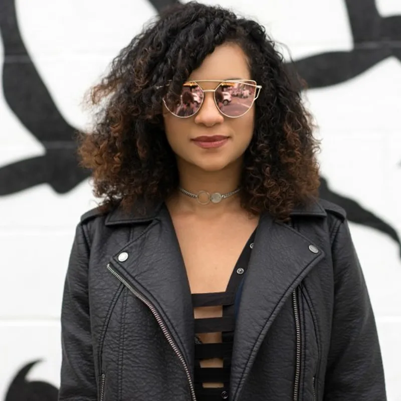Oversize Thin Cross Brow Mirrored Flat Lens Sunglasses
