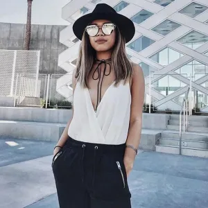 Oversize Thin Cross Brow Mirrored Flat Lens Sunglasses