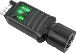 Oyviny 3-in-1 Trailer Plug Tester 4/5 Pin Flat & 7 Pin Trailer Light Tester with Double-Sided LED Indicators, 5 Way & 7 Way RV Trailer Connector Tester, Not Suitable for Vehicle with Lamp Out Sensor