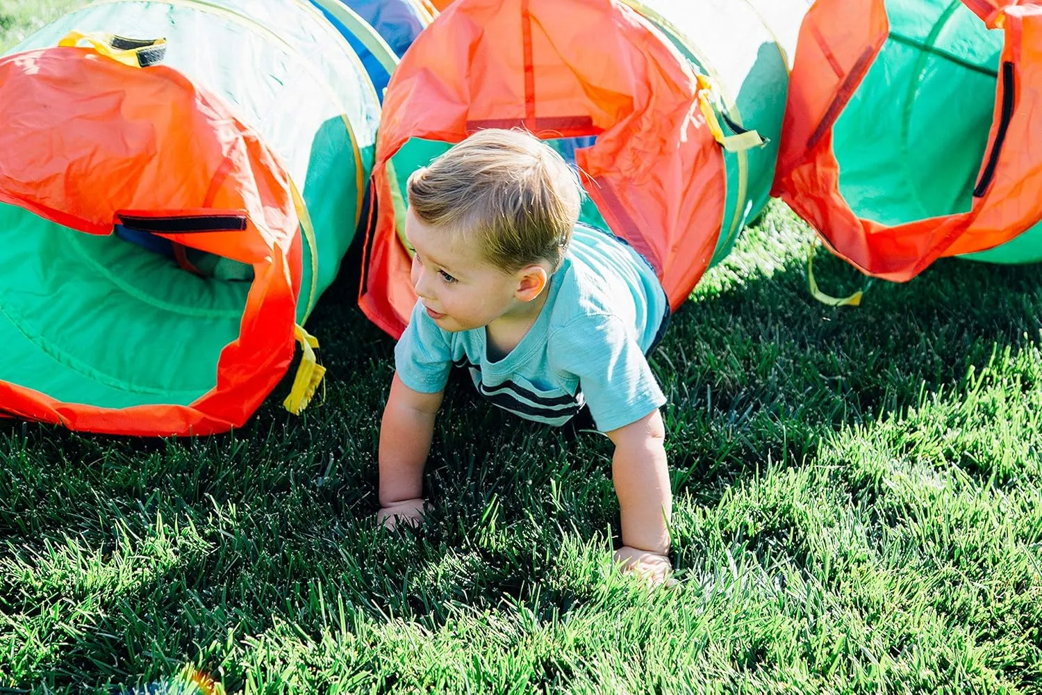 Pacific Play Tents 21409 Kids 6-Foot Find Me Multicolor Crawl/Play Tunnel, 6' x 19" Diameter, Multi Color