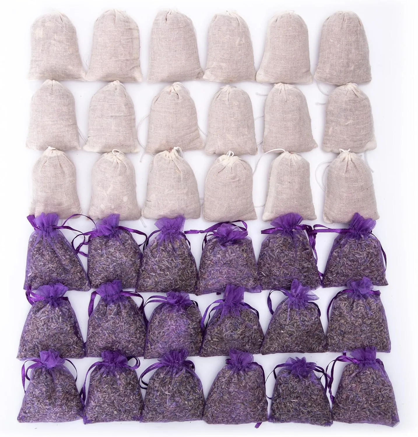 Pack of 36 Cedar Chips and Lavender Sachets (18 Lavender Sachets, 18 Cedar Sachets) - Home Fragrance Sachet for Drawers and Closets, LV-F-LC-2