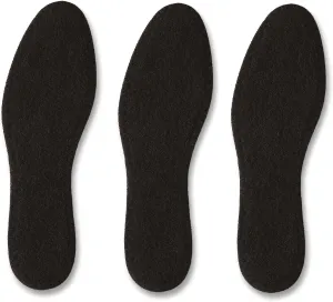 Pedag Summer | Terry Cotton Sockless Insoles | Barefoot Insert | Handmade in Germany | Absorbs Sweat & Controls Odor | Wear Without Socks | Washable | US Women 8/ Men 5/ EU 38 | Black | 3 Pair