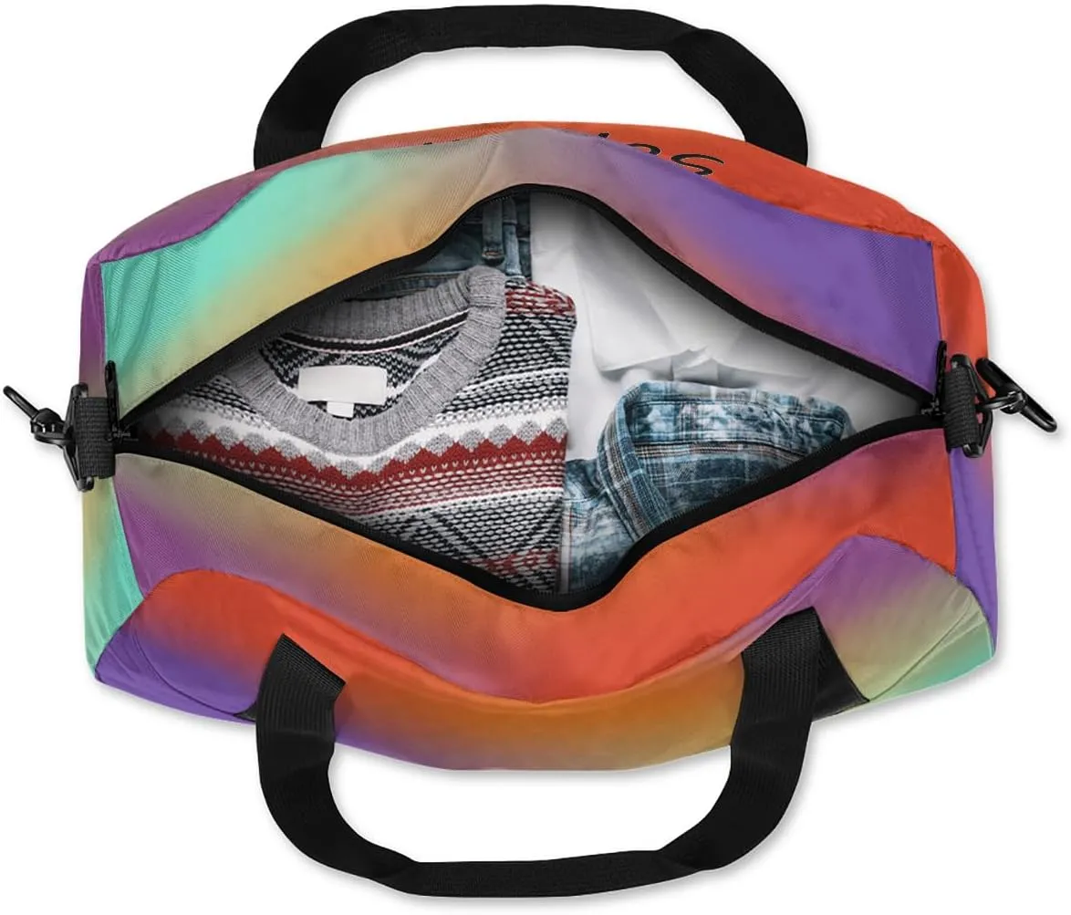 Personalized Cheer Bag for Kids Girls and Boys with Name Custom Sport Duffle Bag for Kids Girls and Boys Overnight Sleepover Bag Travel Bag Weekender Bag for Dance Gift Red Gradient Cheer