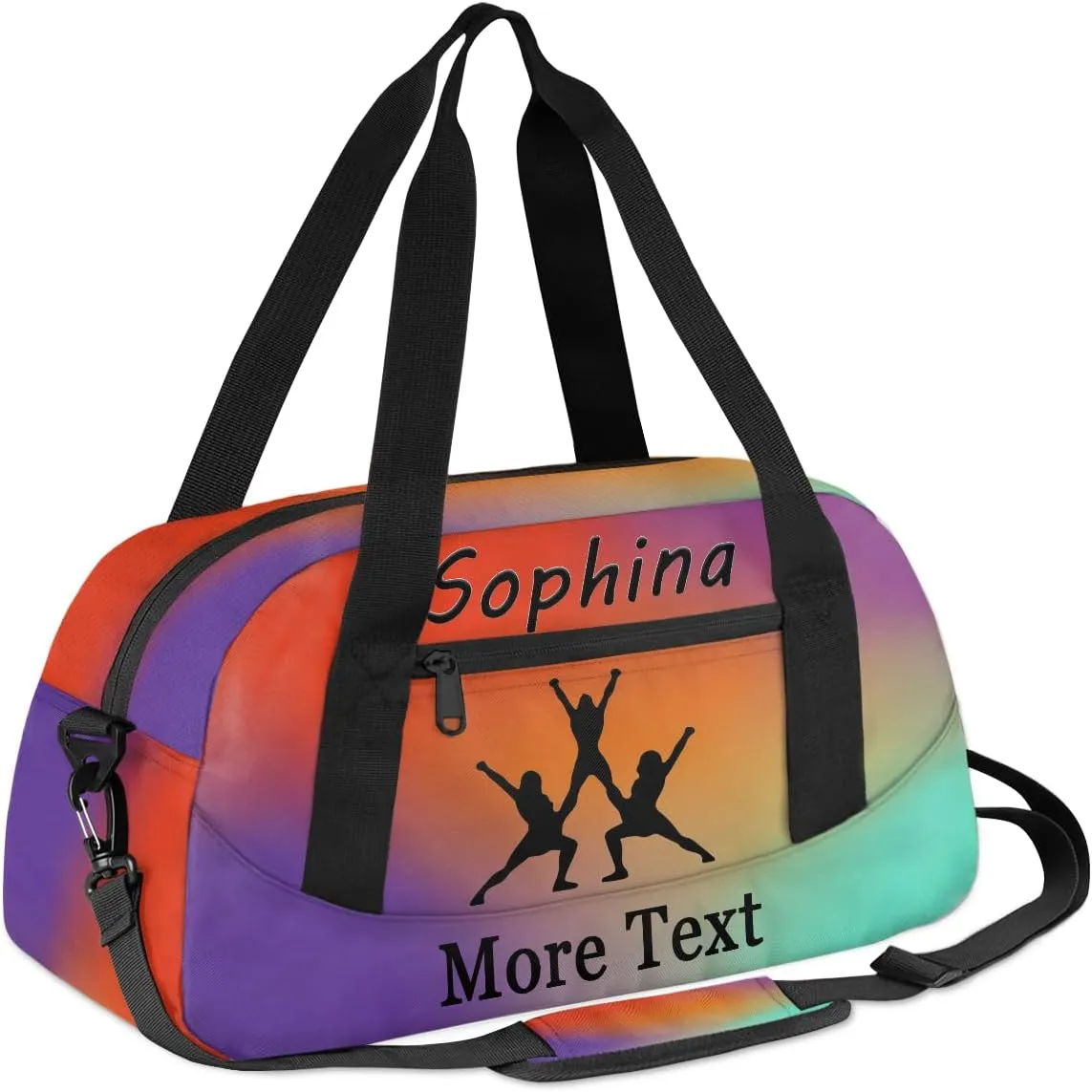 Personalized Cheer Bag for Kids Girls and Boys with Name Custom Sport Duffle Bag for Kids Girls and Boys Overnight Sleepover Bag Travel Bag Weekender Bag for Dance Gift Red Gradient Cheer