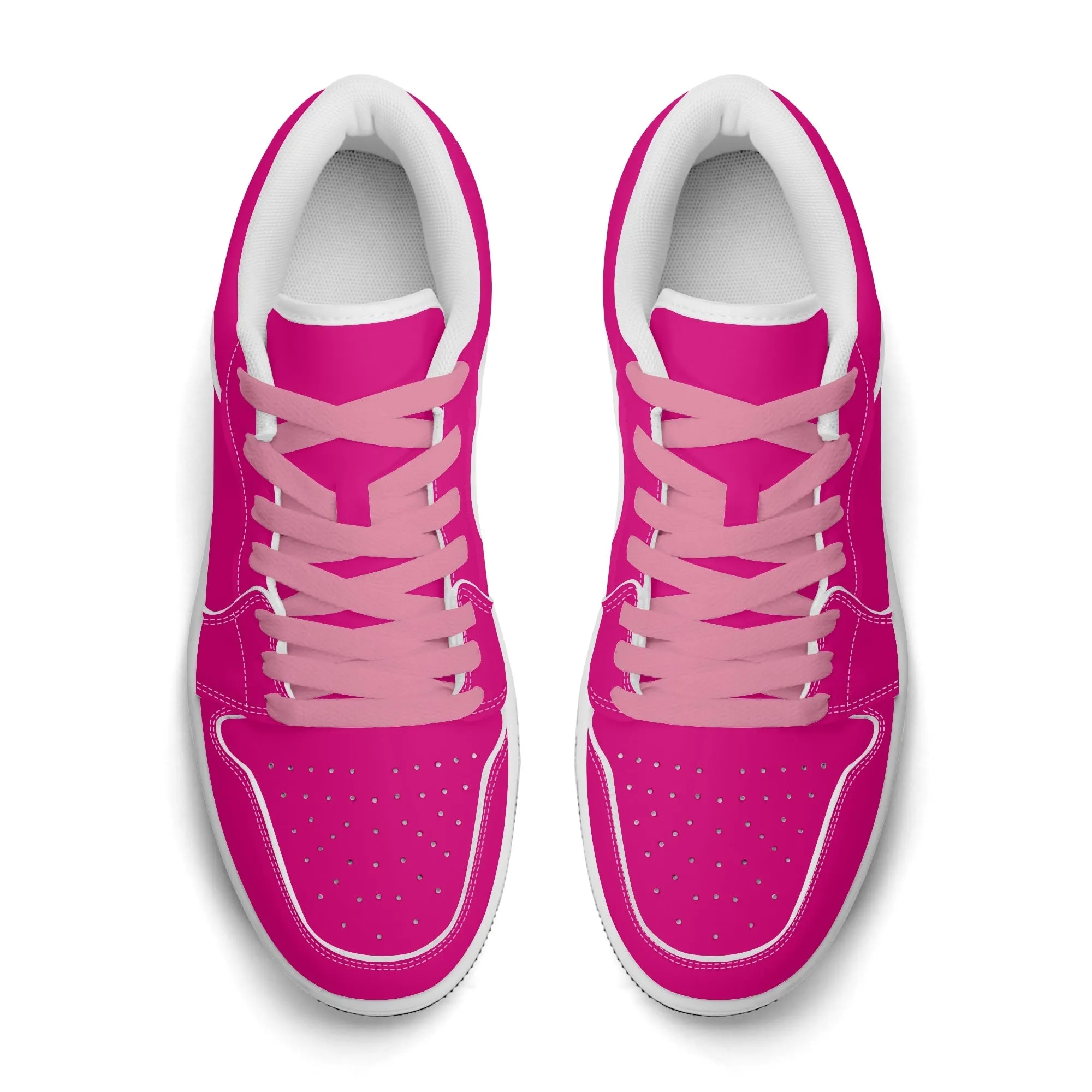 Pinke Low Top Leder Sneaker für Herren