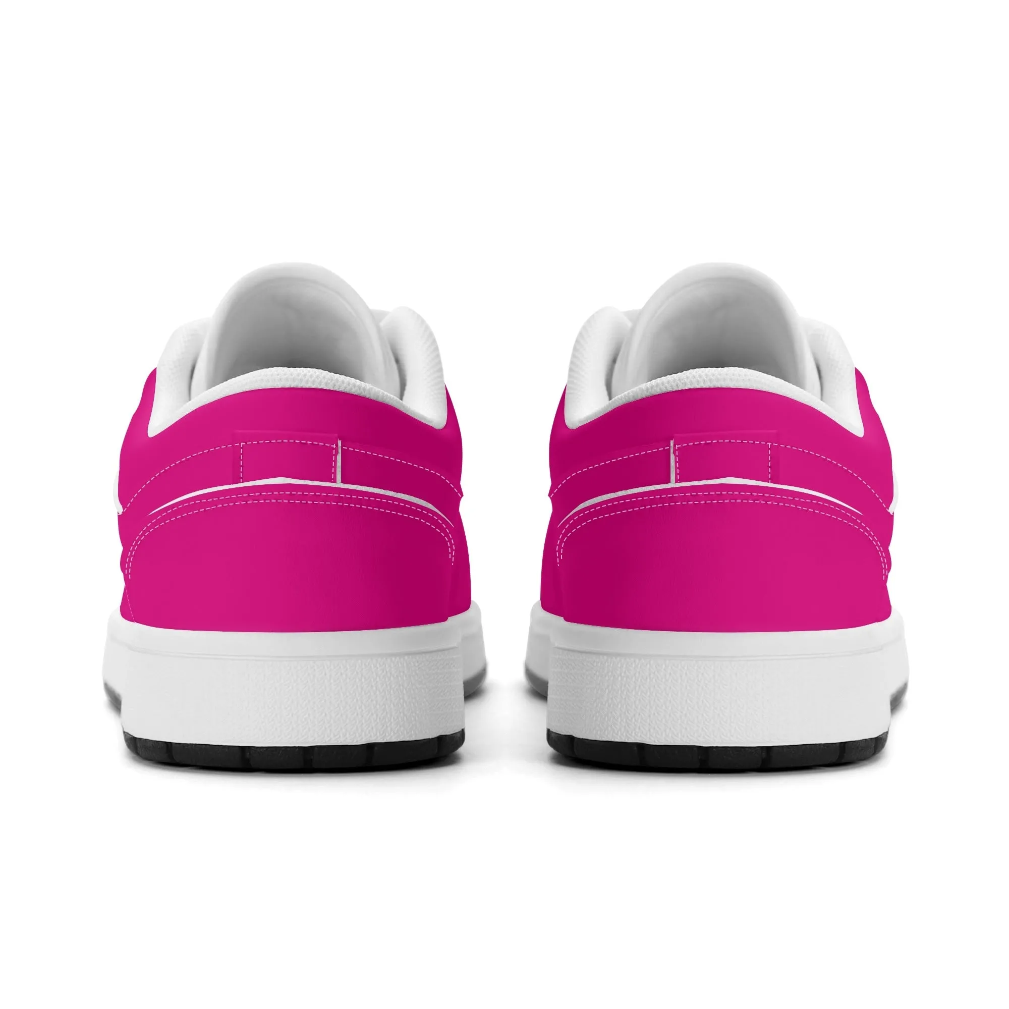 Pinke Low Top Leder Sneaker für Herren