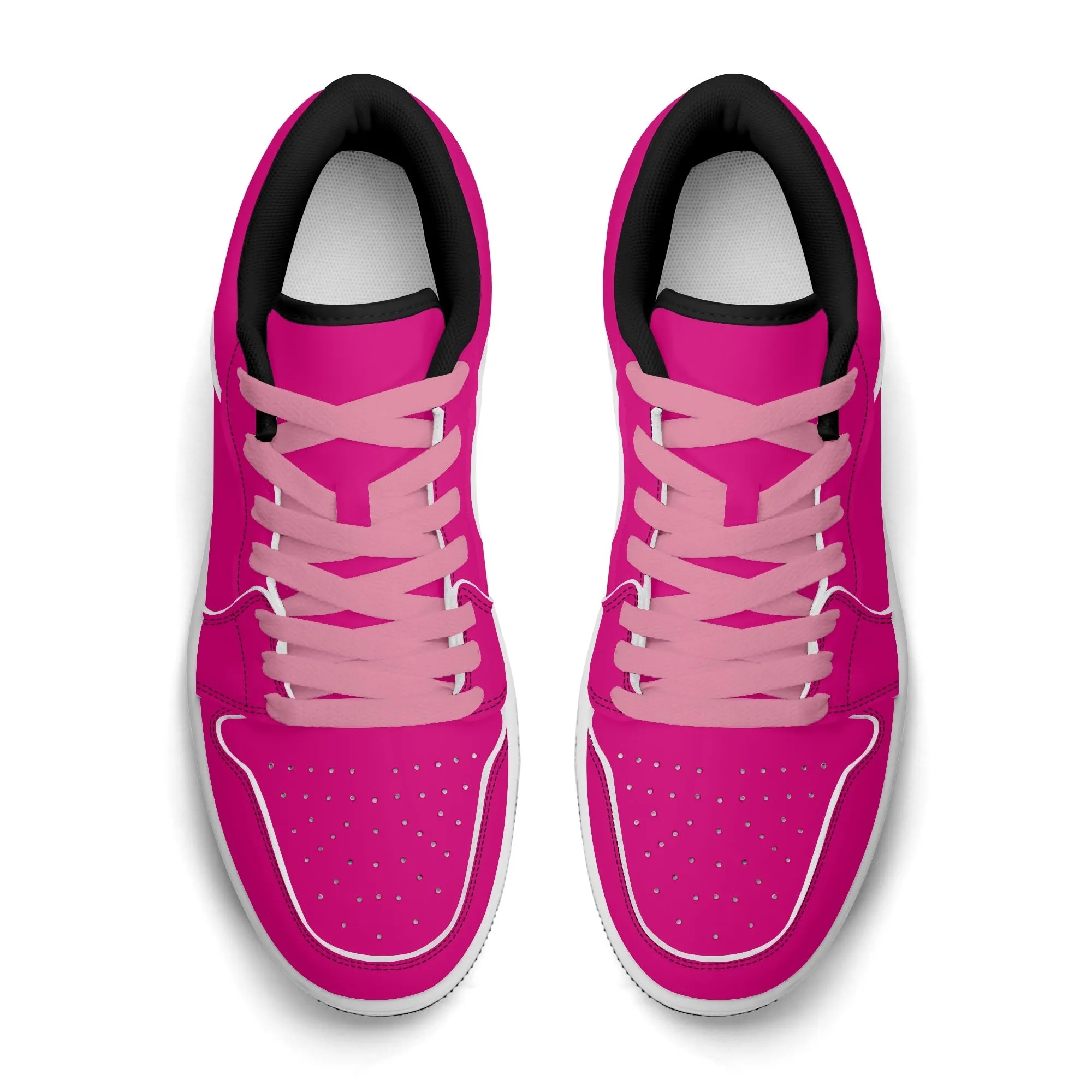 Pinke Low Top Leder Sneaker für Herren