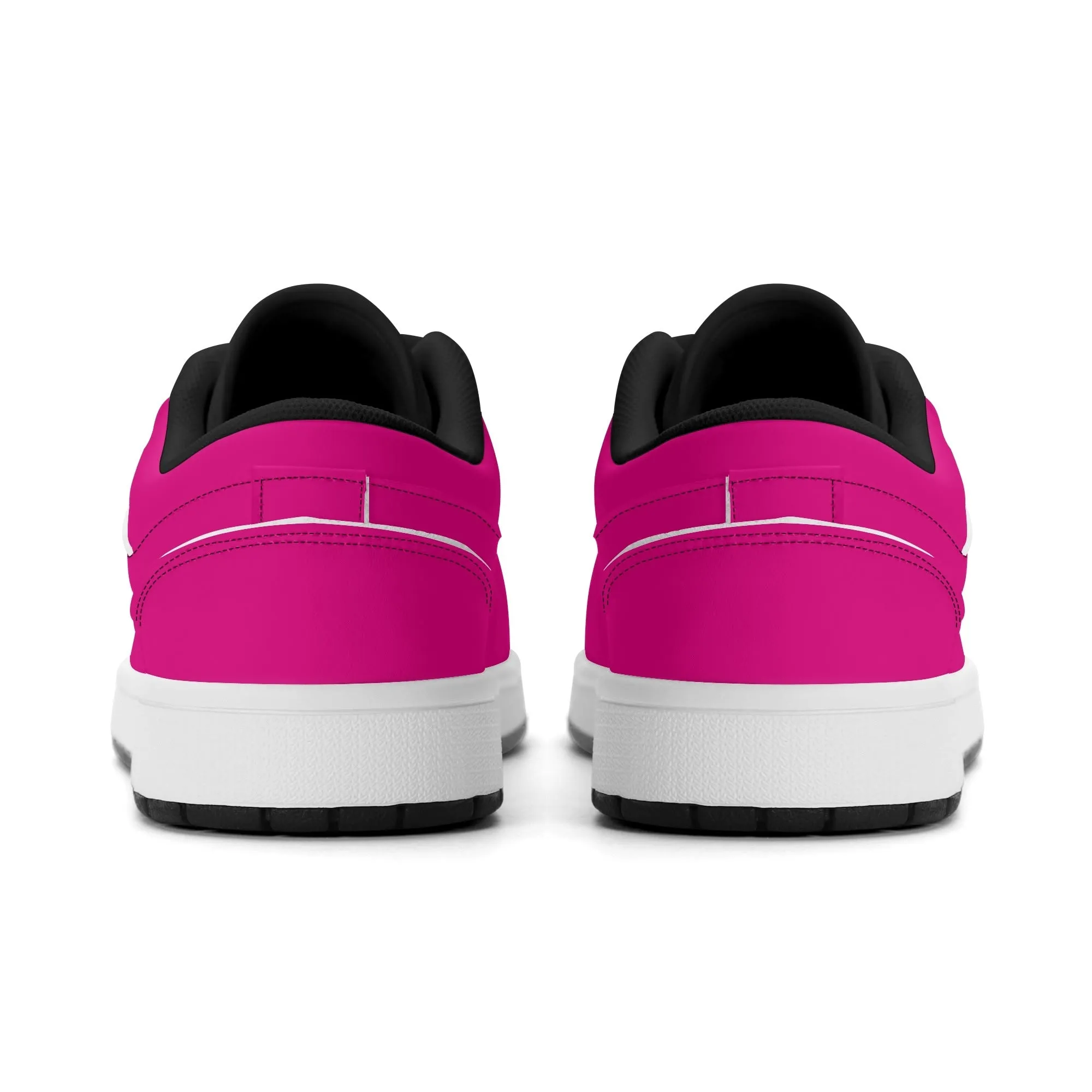 Pinke Low Top Leder Sneaker für Herren