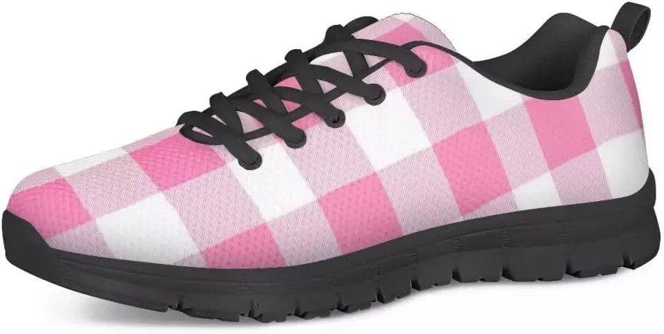 PinUp Angel Women's Buffalo Plaid Walking Shoes Slip on Lightweight Tennis Shoes Sneakers