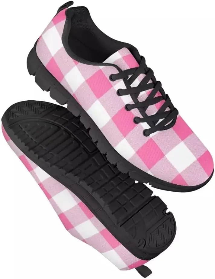 PinUp Angel Women's Buffalo Plaid Walking Shoes Slip on Lightweight Tennis Shoes Sneakers