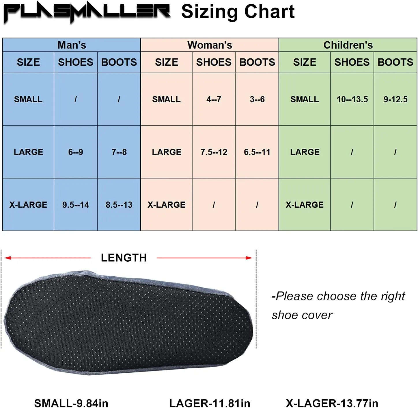 PlasMaller 5 Pairs Non Slip Washable Reusable Shoes Covers For Household Thickened Boots, Black, S