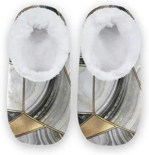 Poeticcity Unisex Fuzzy House Slippers, Warm Fur Lining Shoes, Non-Slip Memory Foam Slippers M-XXL