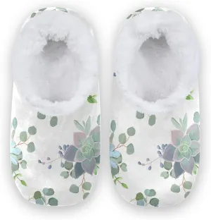 Poeticcity Unisex Fuzzy House Slippers, Warm Fur Lining Shoes, Non-Slip Memory Foam Slippers M-XXL