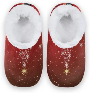 Poeticcity Unisex Fuzzy House Slippers, Warm Fur Lining Shoes, Non-Slip Memory Foam Slippers M-XXL