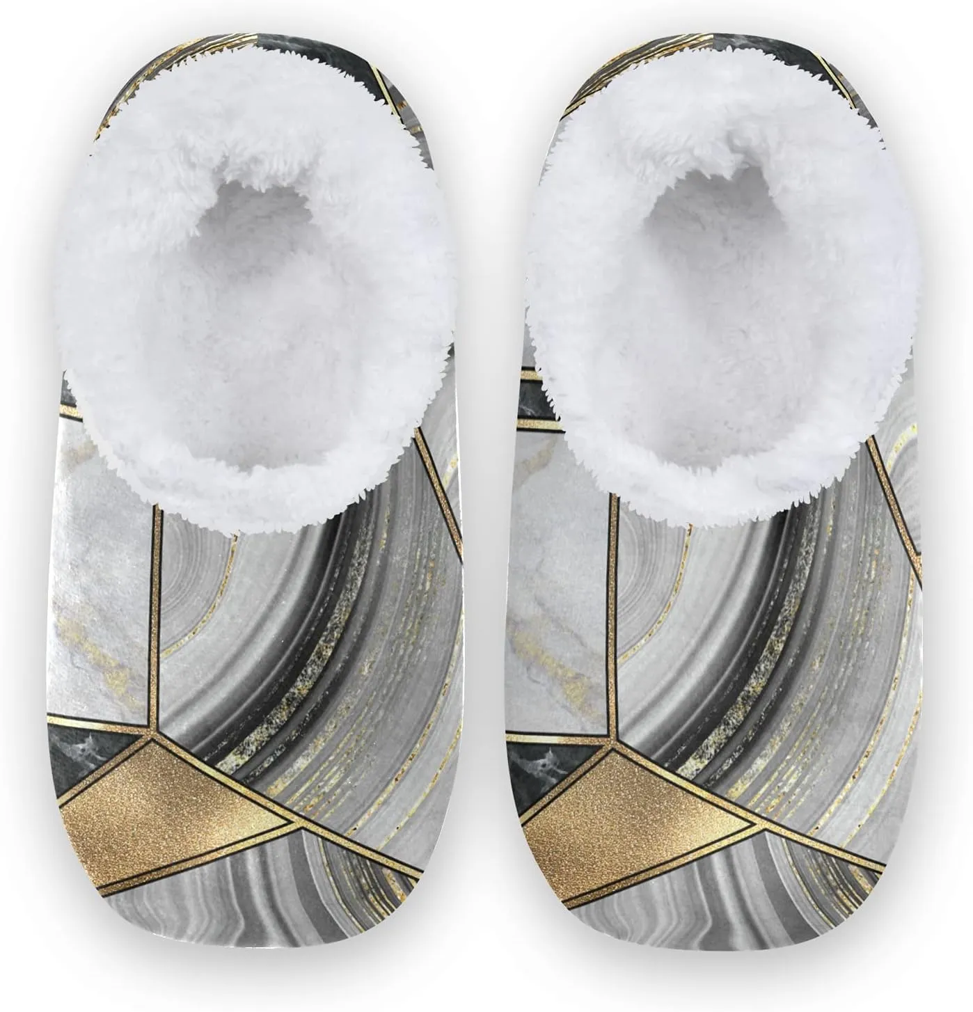 Poeticcity Unisex Fuzzy House Slippers, Warm Fur Lining Shoes, Non-Slip Memory Foam Slippers M-XXL