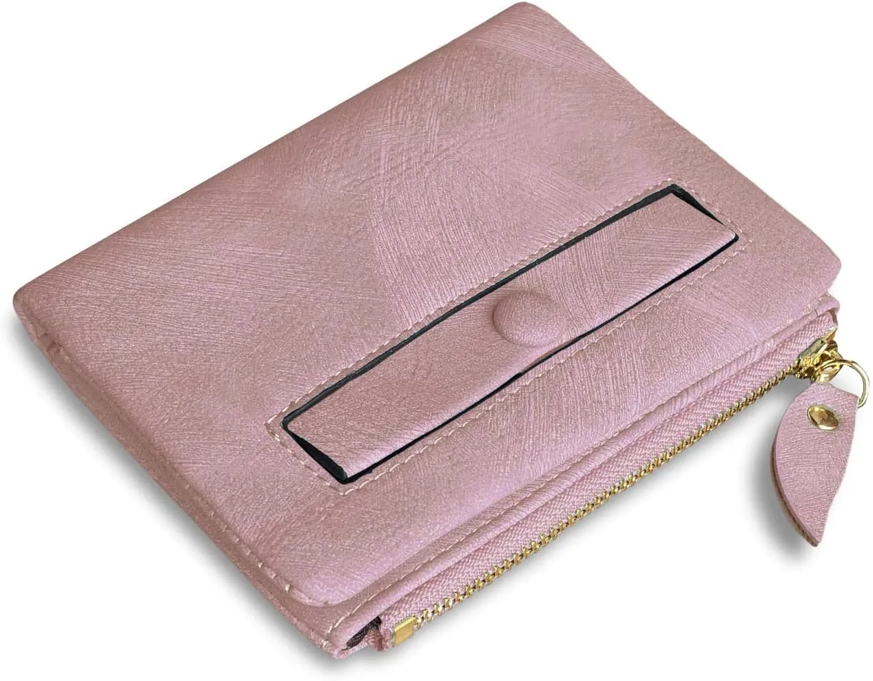 PofeeXIO Womens Wallets Small Rfid Ladies Bifold Wallet With Zipper Coin Pocket,Mini Purse Soft Compact Thin (light pink)