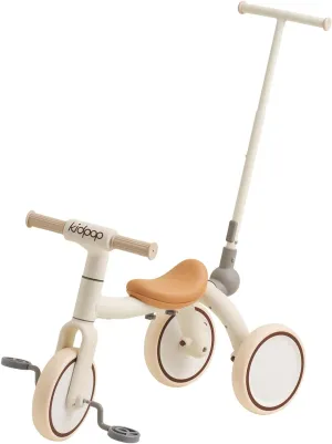 Pony 4-in-1 Kids' Tricycles Pedal Vehicles for 1-4 Push Slide Ride On Toy Balance Bike Baby Walker Stroller (White)