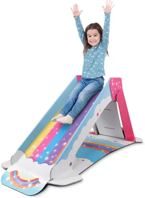 Pop2Play Kids Slide Indoor Playground for Toddlers – StrongFold Technology Cardboard Slide (Rainbow)