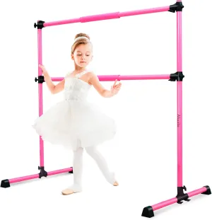 Portable Ballet Barre, 4ft Freestanding Double Ballet Bar with Adjustable Height,4FT Ballet Barre Portable,Ballet Equipment