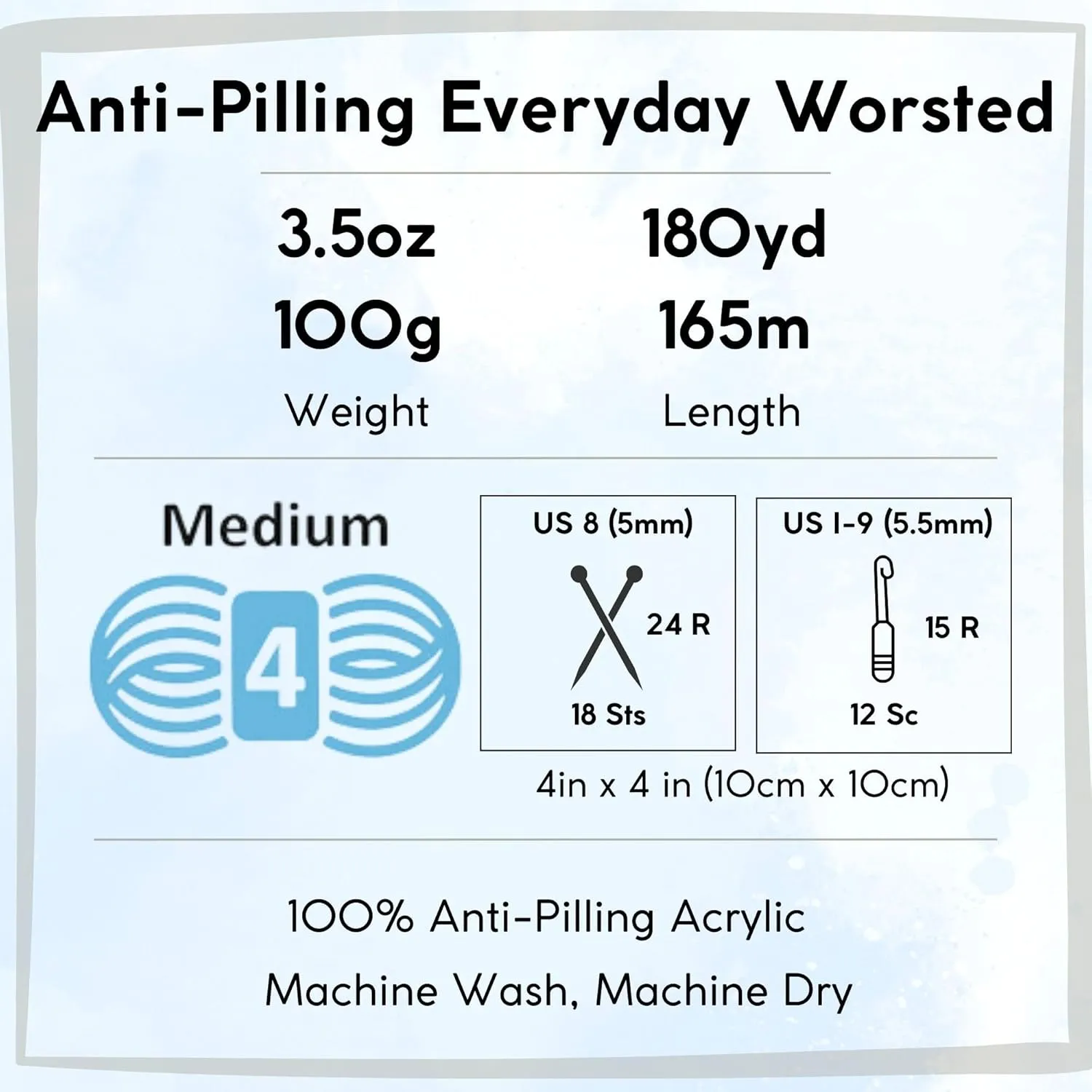 Premier Yarns Everyday Anti-Pilling Solid Snow White DN100-1 (3-Skeins - Same Dye Lot) #4 Worsted Weight Acrylic Yarn for Crocheting and Knitting with Project Bag