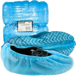 Premium Disposable Boot & Shoe Covers Booties, Durable, Non-Slip, Non-Toxic, Recyclable Protectors, Fits Most Shoes - 10 Packs of 100 (1000)