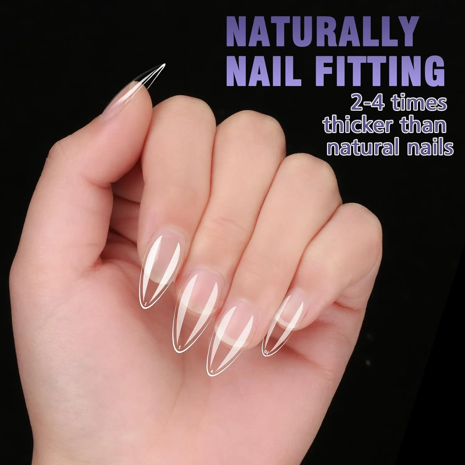 Press On Nails Thicker Medium Almond Nail Tips,600pcs Gel Flase Nails Tips Acrylic Tip, 15 Sizes 00-13 Fake Tips,Medium Almond Nails Tips, Soft Acrylic Press On Nail Extensions No C Curve