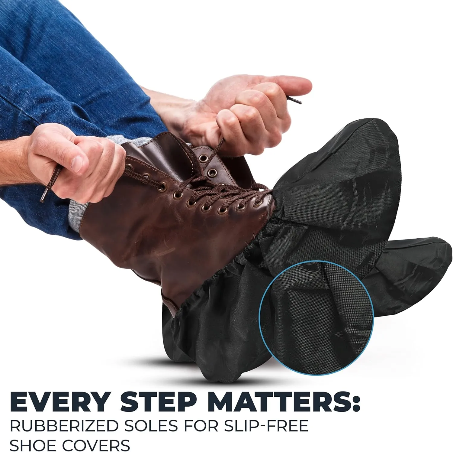 Professional Grade Reusable Boot & Shoe Covers Booties | 4 Pack 2 Pairs | Non-Slip, Waterproof, Recyclable for Indoor & Outdoor Protection