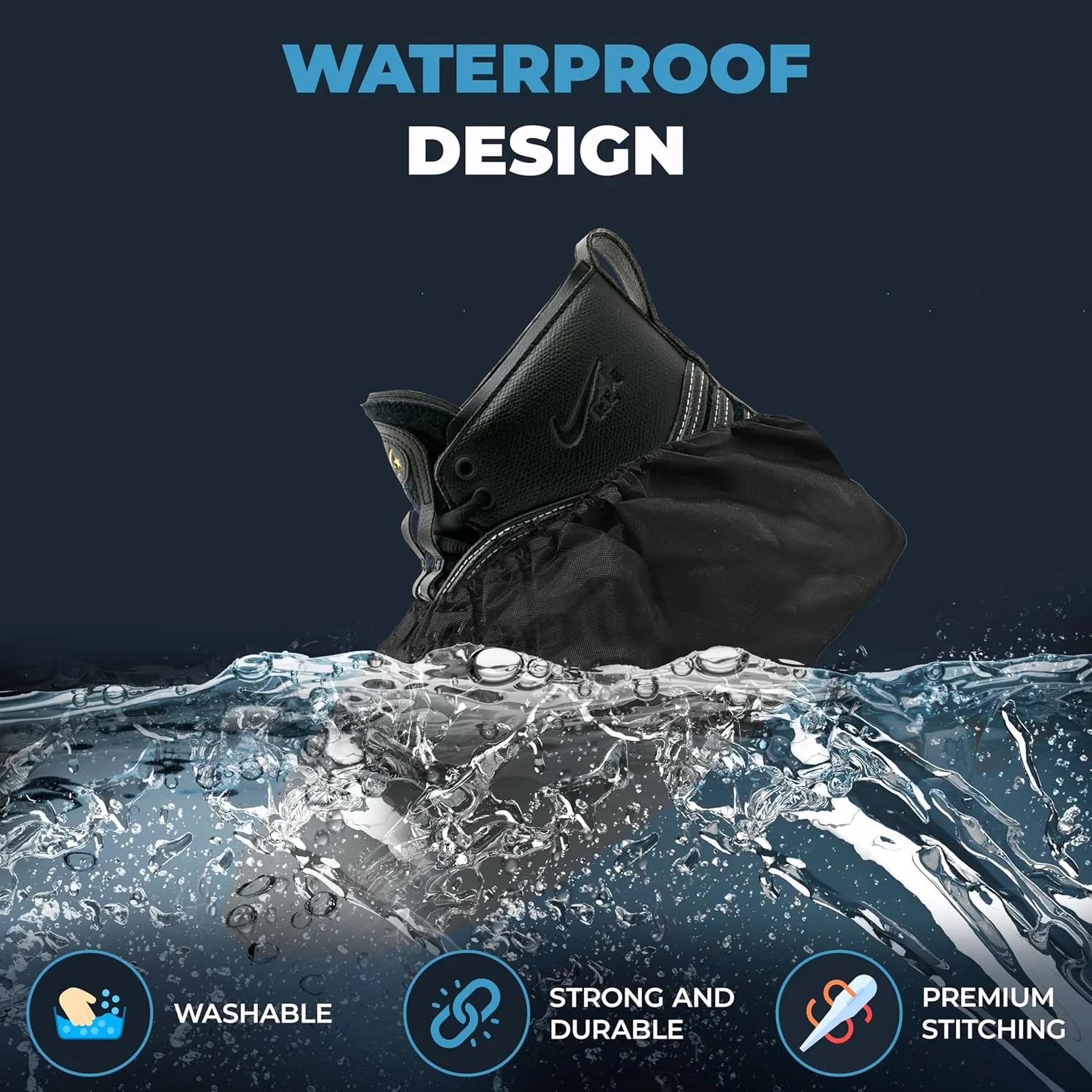 Professional Grade Reusable Boot & Shoe Covers Booties | 4 Pack 2 Pairs | Non-Slip, Waterproof, Recyclable for Indoor & Outdoor Protection