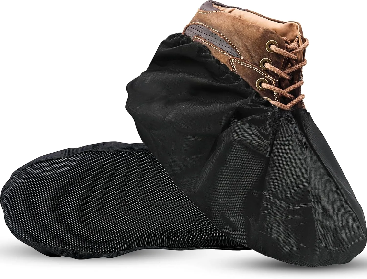 Professional Grade Reusable Boot & Shoe Covers Booties | 4 Pack 2 Pairs | Non-Slip, Waterproof, Recyclable for Indoor & Outdoor Protection