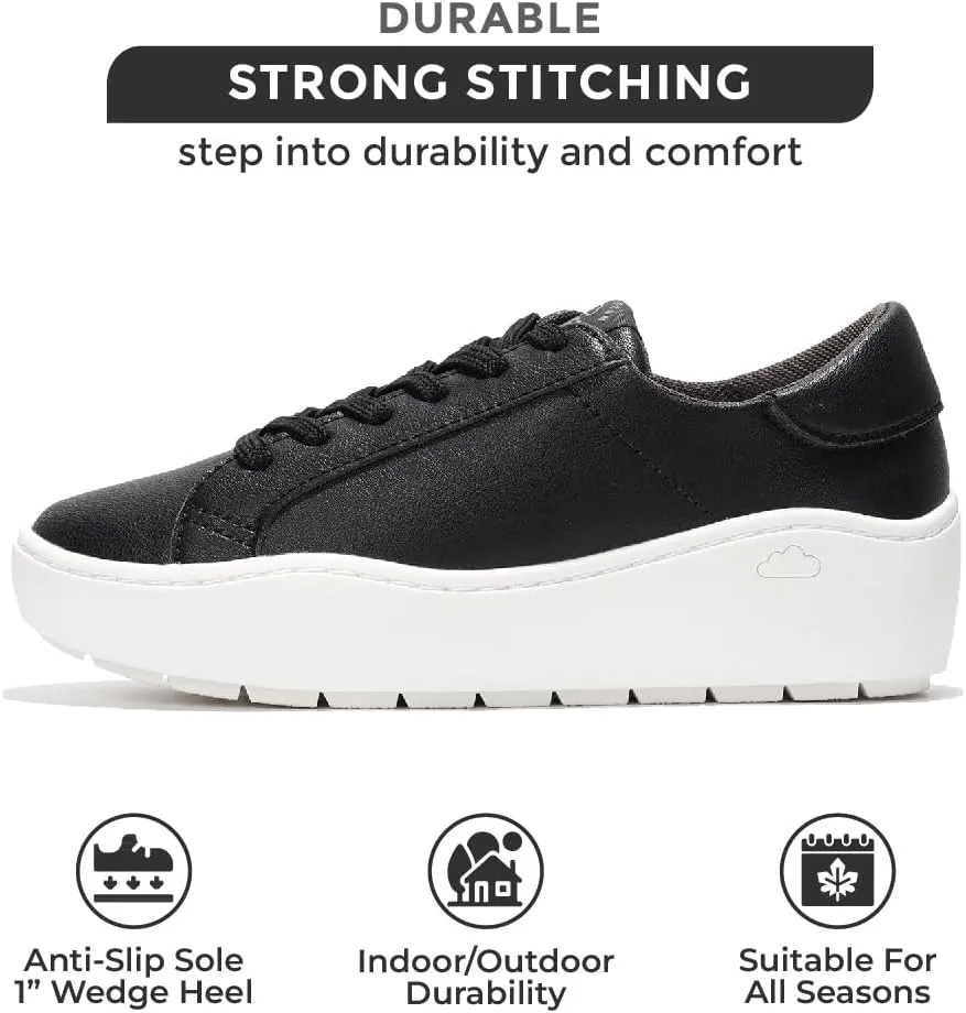 Project Cloud Platform Sneakers for Women - Comfortable Time Off Womens Sneakers - Stylish Lace Up Womens Shoes - Non-Slip Tennis Shoes Women Footwear (Bossy)