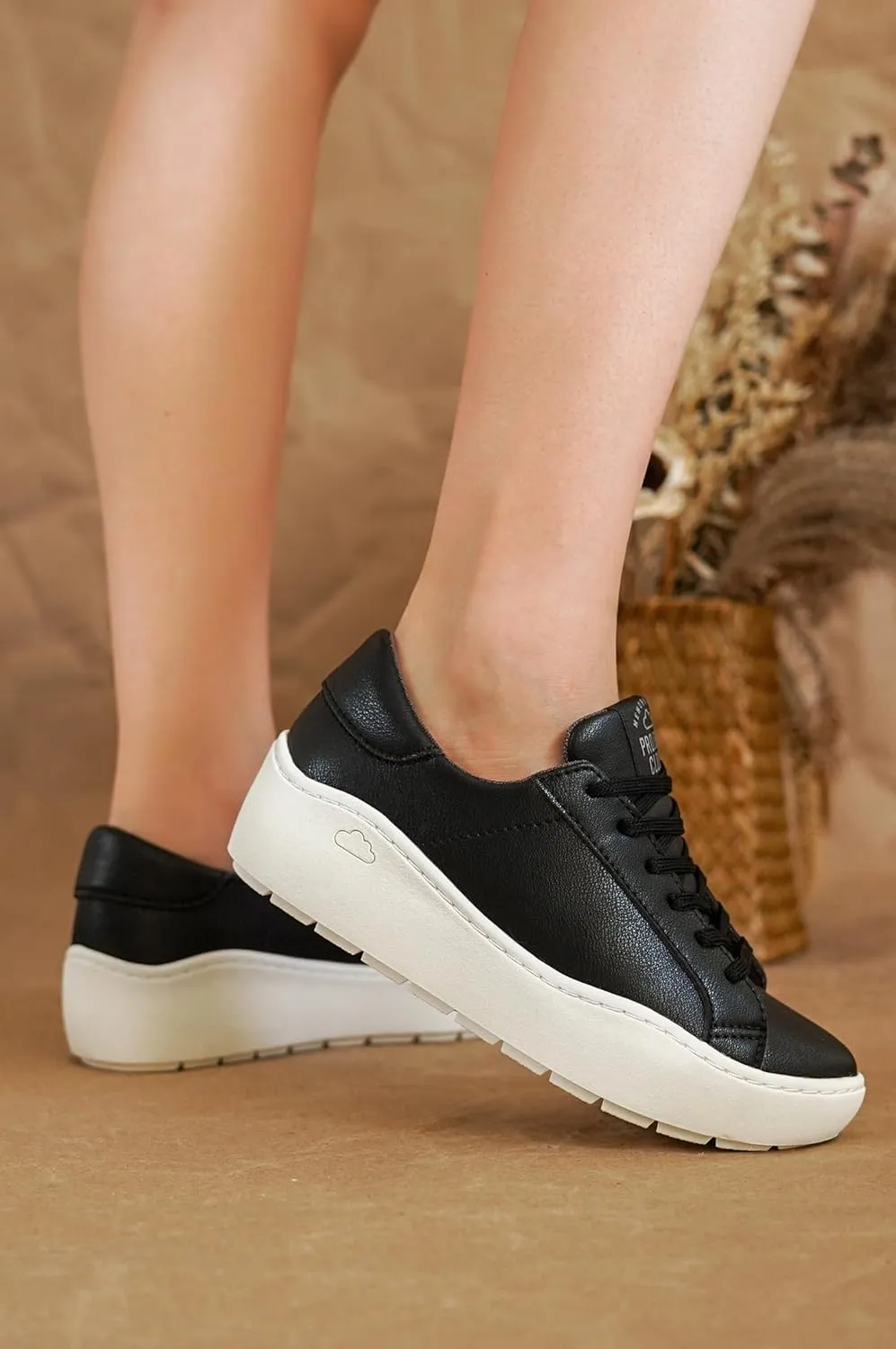 Project Cloud Platform Sneakers for Women - Comfortable Time Off Womens Sneakers - Stylish Lace Up Womens Shoes - Non-Slip Tennis Shoes Women Footwear (Bossy)