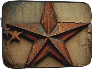 Protective Sleeve Case Laptop Cover Bag Notebook Compatible with 13 Inch - Rusty Stars Primitive Country Rustic Vintage