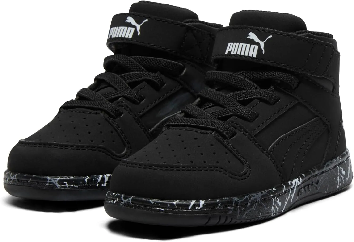 PUMA Kids' Rebound Layup Mid Hook and Loop Sneaker