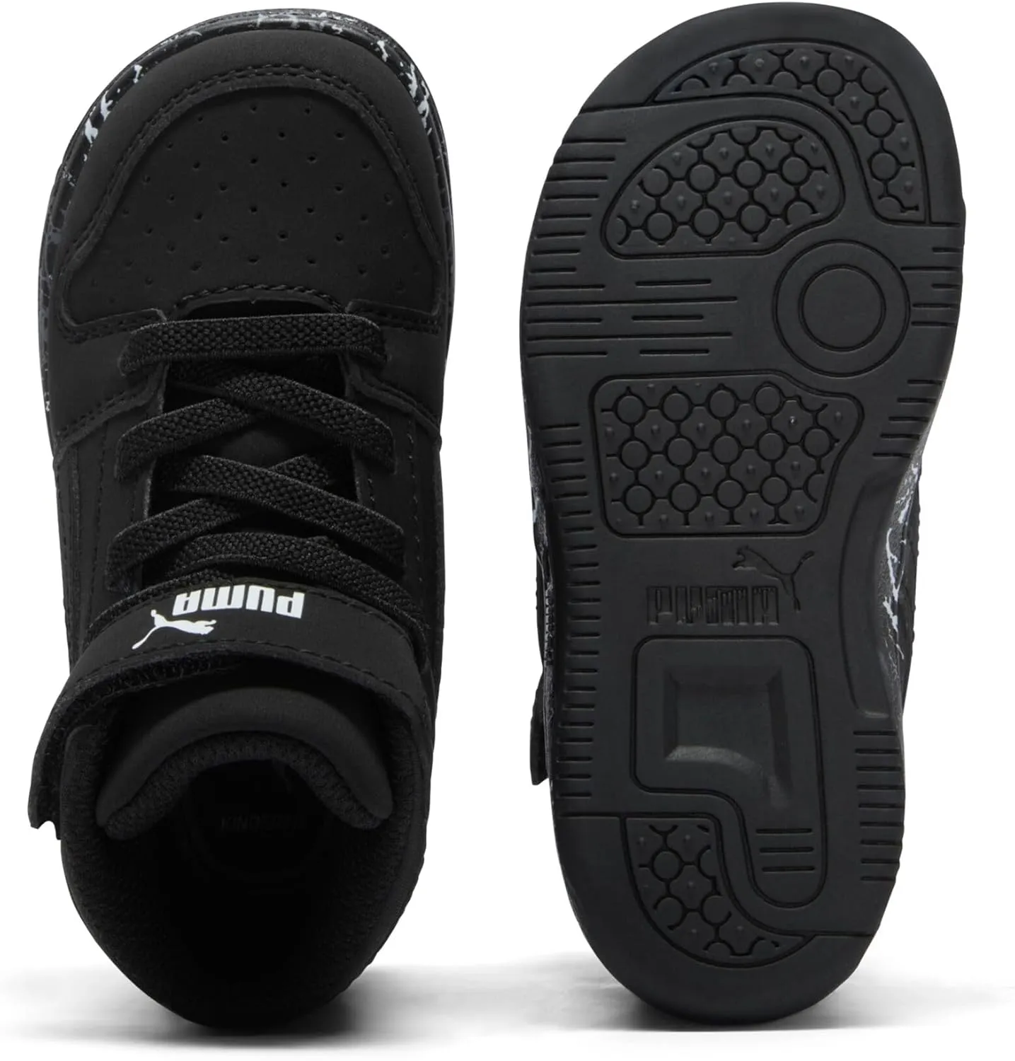 PUMA Kids' Rebound Layup Mid Hook and Loop Sneaker