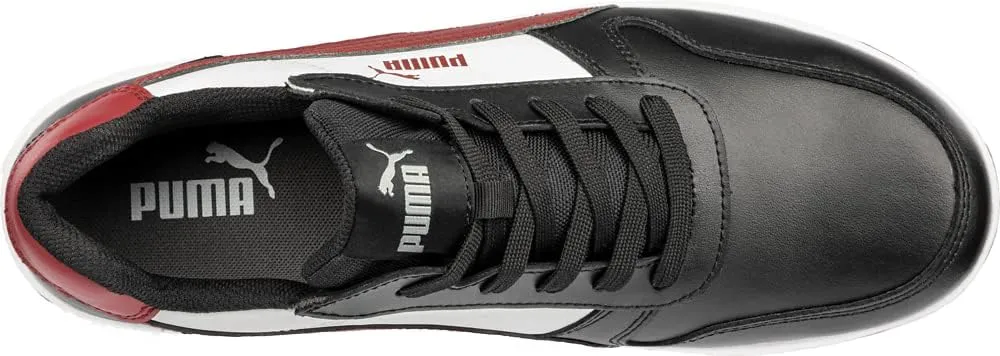 PUMA Women's Frontcourt Black/White/Red Low WNS Eh Industrial Shoe