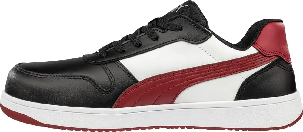 PUMA Women's Frontcourt Black/White/Red Low WNS Eh Industrial Shoe