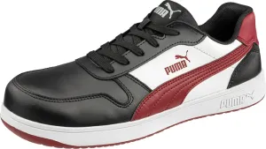 PUMA Women's Frontcourt Black/White/Red Low WNS Eh Industrial Shoe
