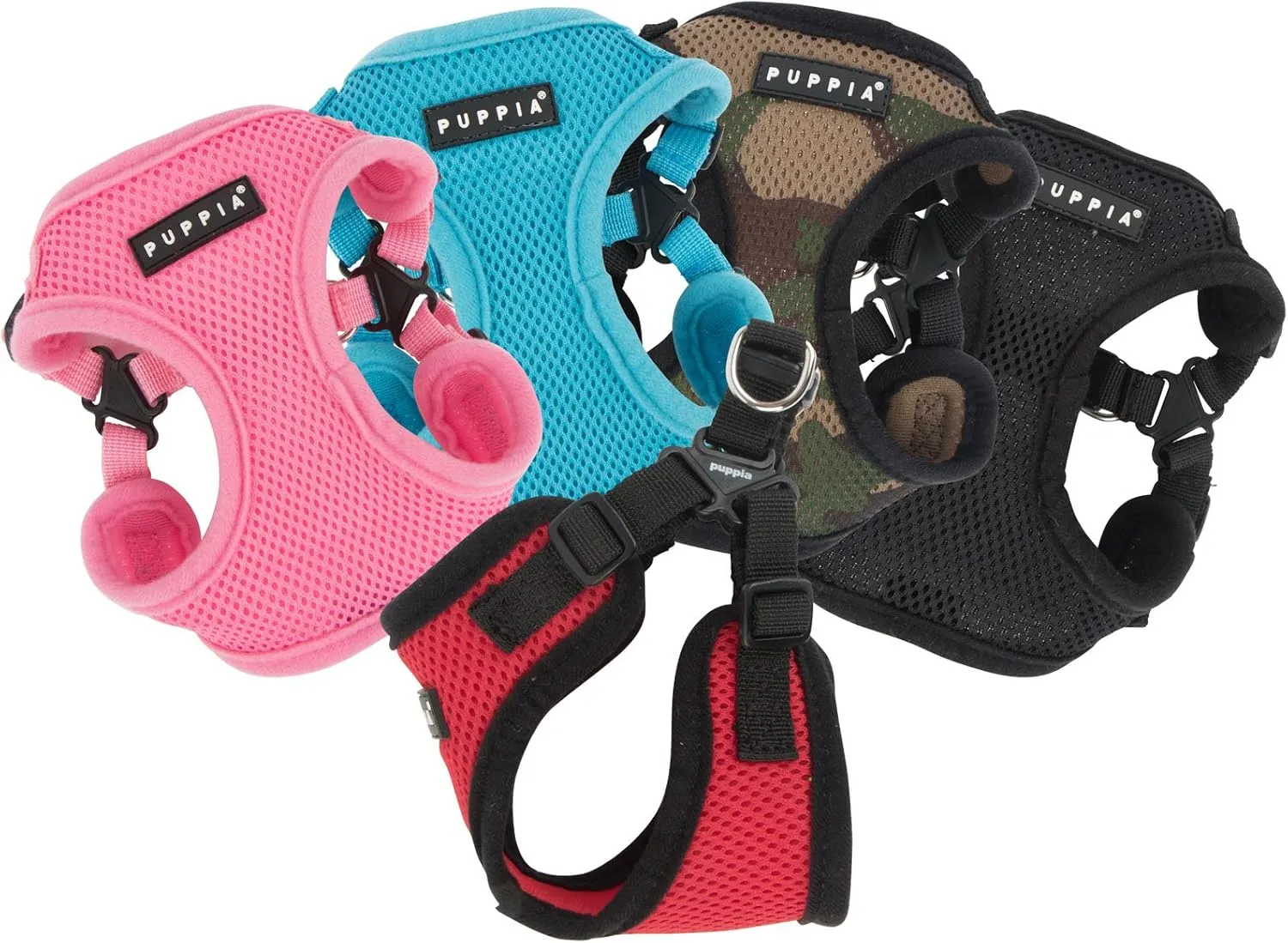 Puppia PARA-HC1533-BK-S Black Soft Harness C Pet-Vest-Harnesses, Small