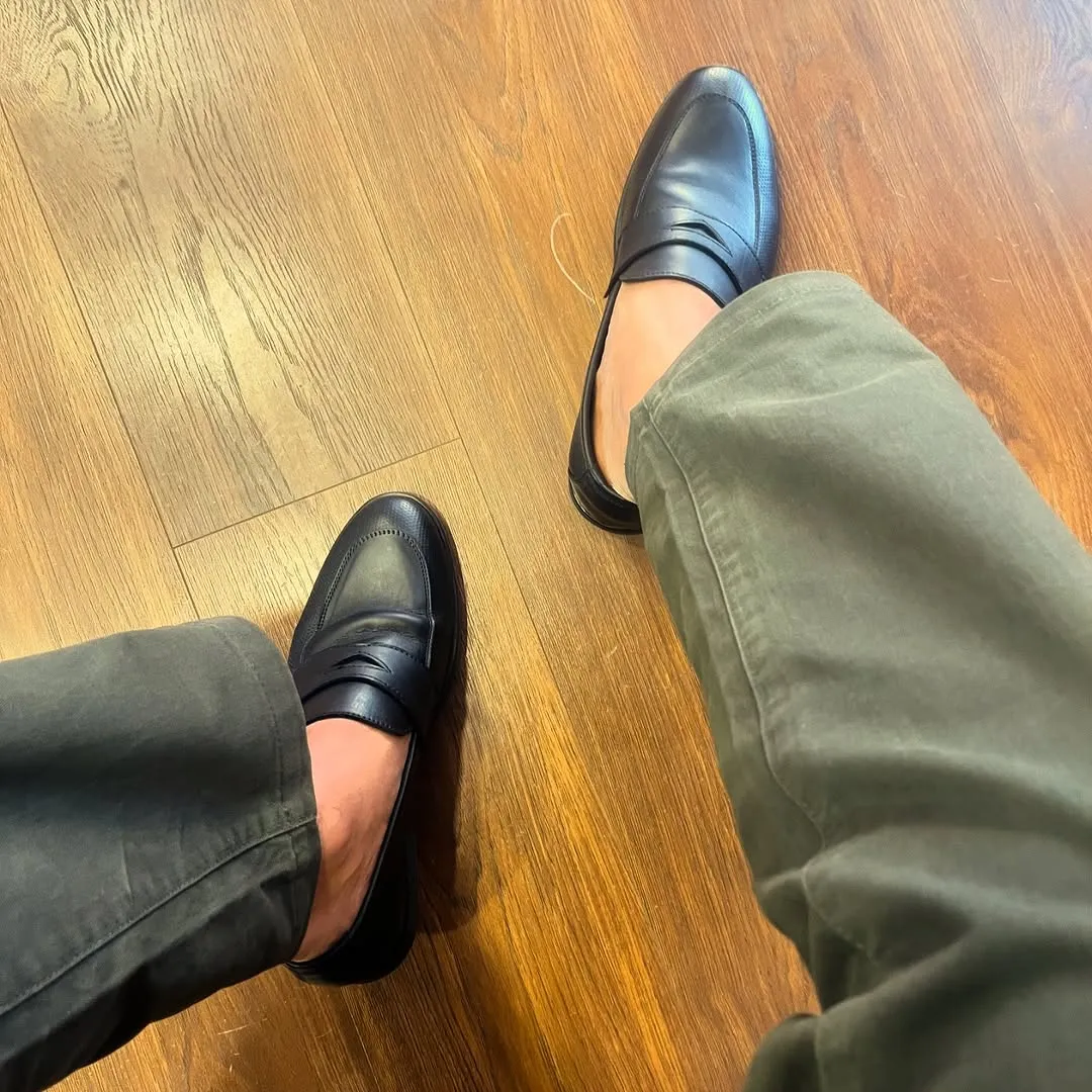 "Blackout Elegance: Premium Penny Loafer"