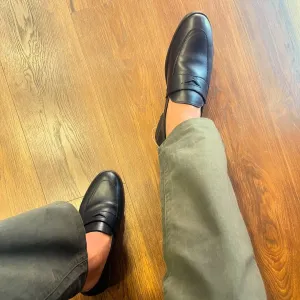"Blackout Elegance: Premium Penny Loafer"