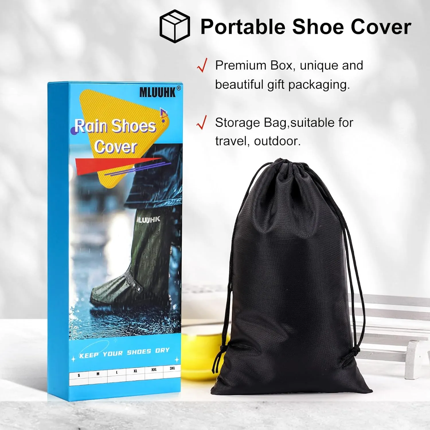 Rain Shoe Covers, Reusable Waterproof Rain Cover for Shoes, Non-Slip PVC Snow Boot Covers for Men and Women