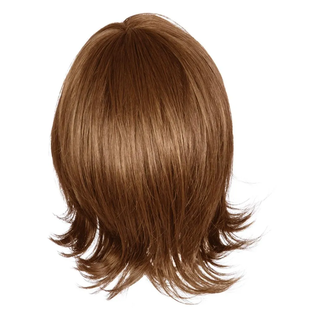 Raquel Welch Take A Bow Chin Length Layered Wig With Hand Tied Base by Hairuwear, Petite Average Cap, RL12/16 Honey Toast