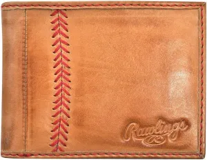 Rawlings Men's Baseball Stitch Bifold, Tan, One Size