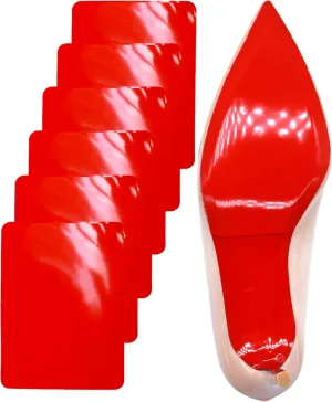 Red Bottom Shoe Protector Compatible with Christian Louboutin Shoes,Self-Adhesive Sole Guard to Protect & Restore Shoe Bottoms,Anti-Slip Replacement for High Heels (6"x4.5",Mirror Face 6Pcs)