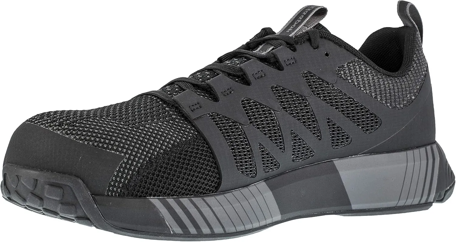 Reebok Work Men's Rb4310 Fusion Flexweave Safety Composite Toe Athletic Work Shoe Black and Grey