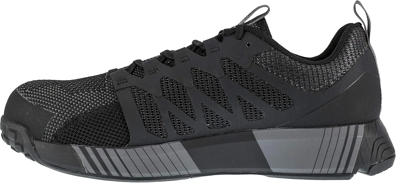 Reebok Work Men's Rb4310 Fusion Flexweave Safety Composite Toe Athletic Work Shoe Black and Grey